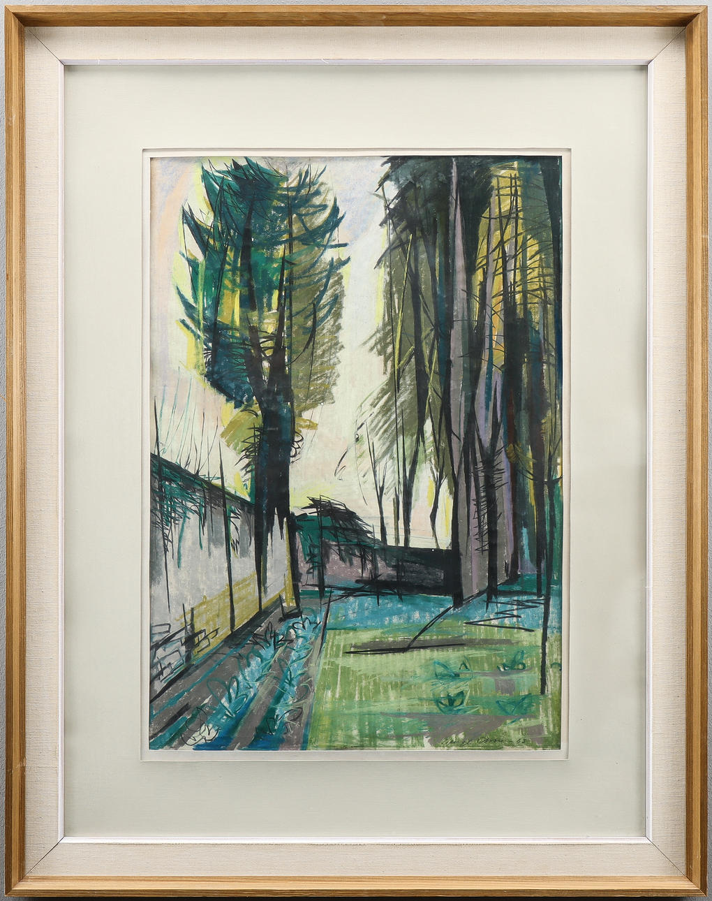 BENGT OLSON. Pastel, signed 1952.