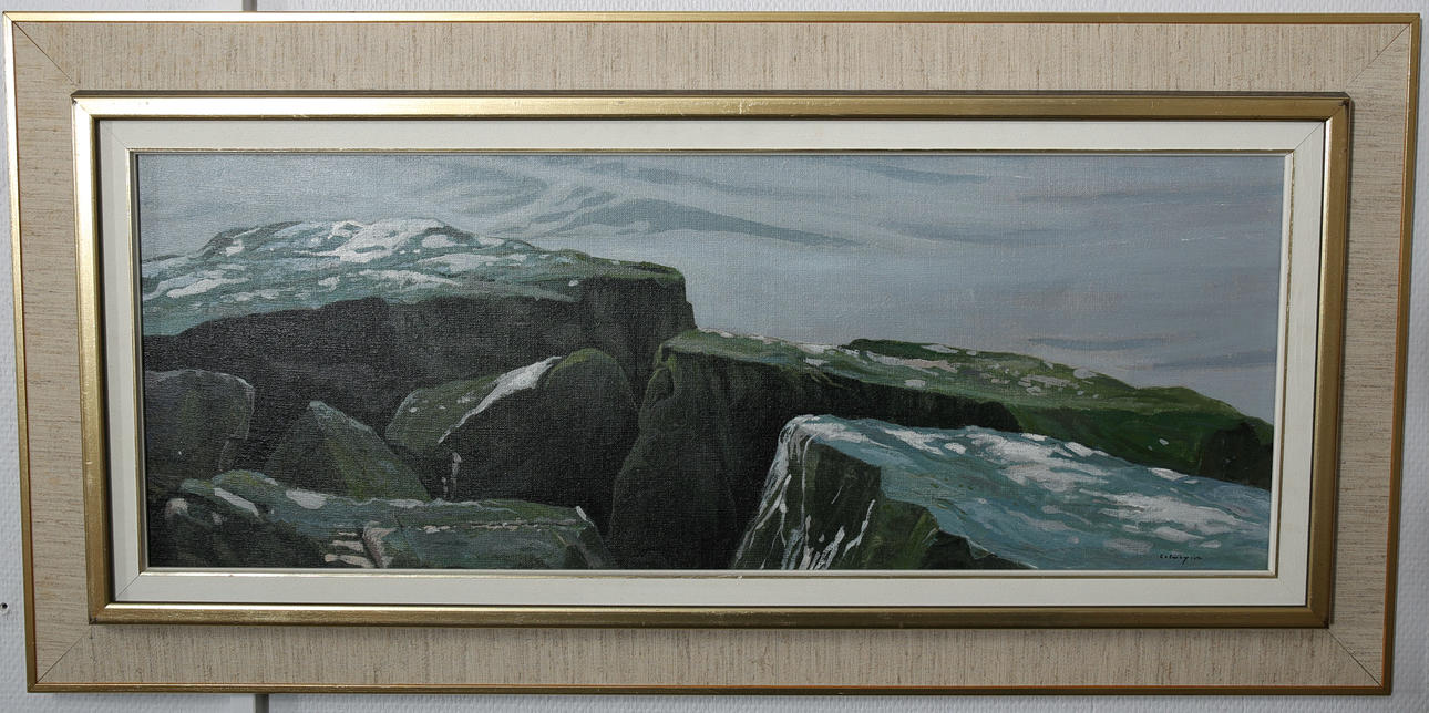 GÖSTA CALMEYER. Olja på duk, "Stenar, Simrishamn", signerad Calmeyer.