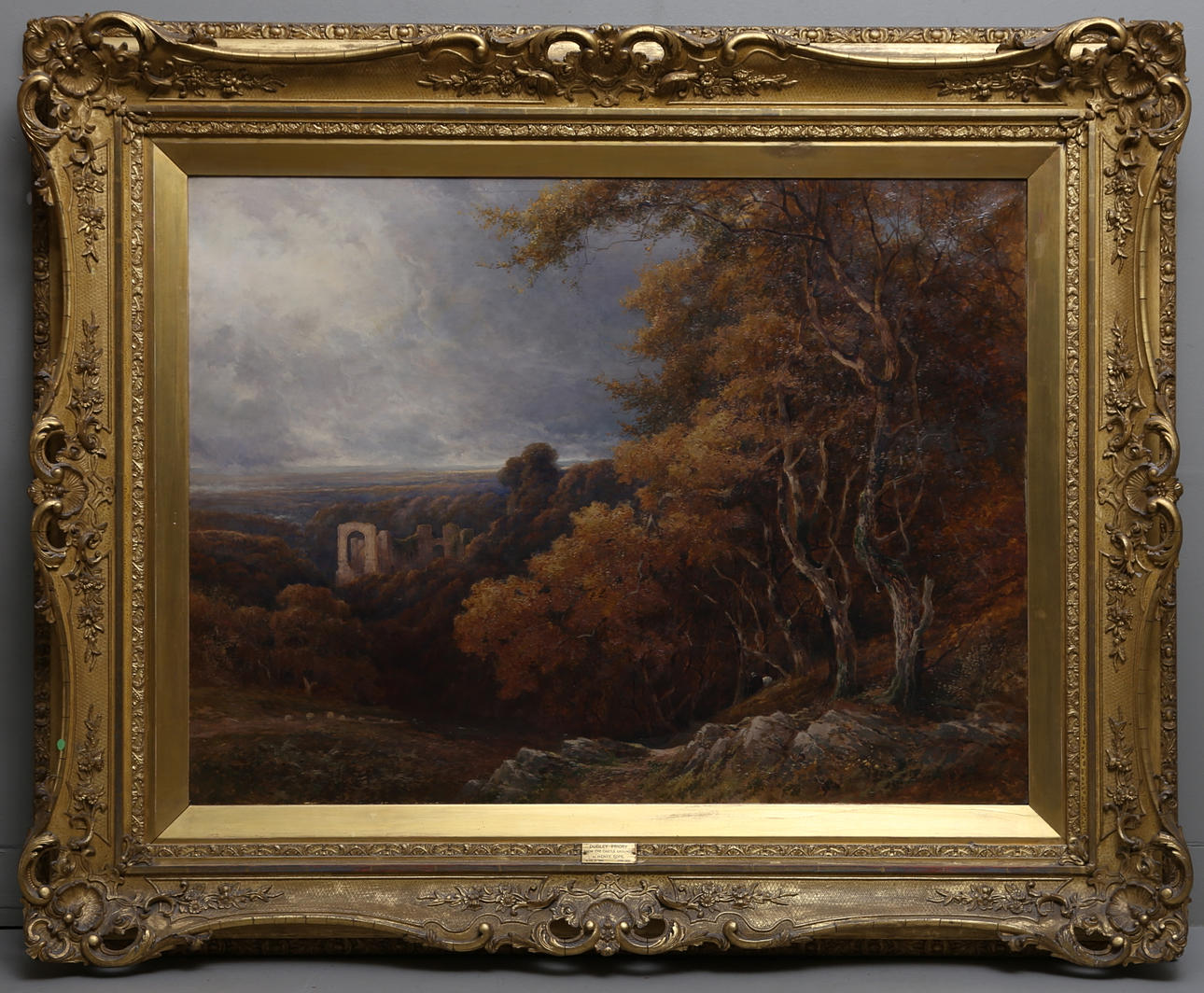 HENRY MARTIN POPE (1843-1908). "Dudley Priory". Olja på duk, signerad.