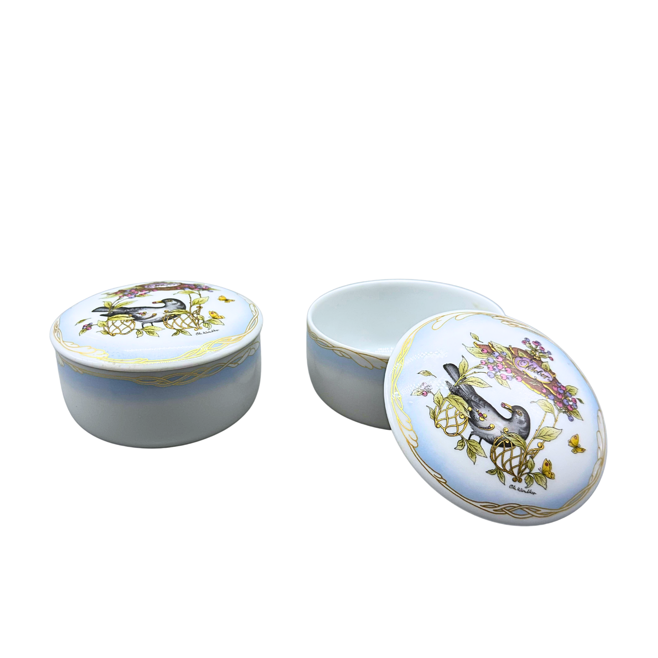 OLE WINTHER. TWO LID BOXES FROM HUTSCHENREUTHER.