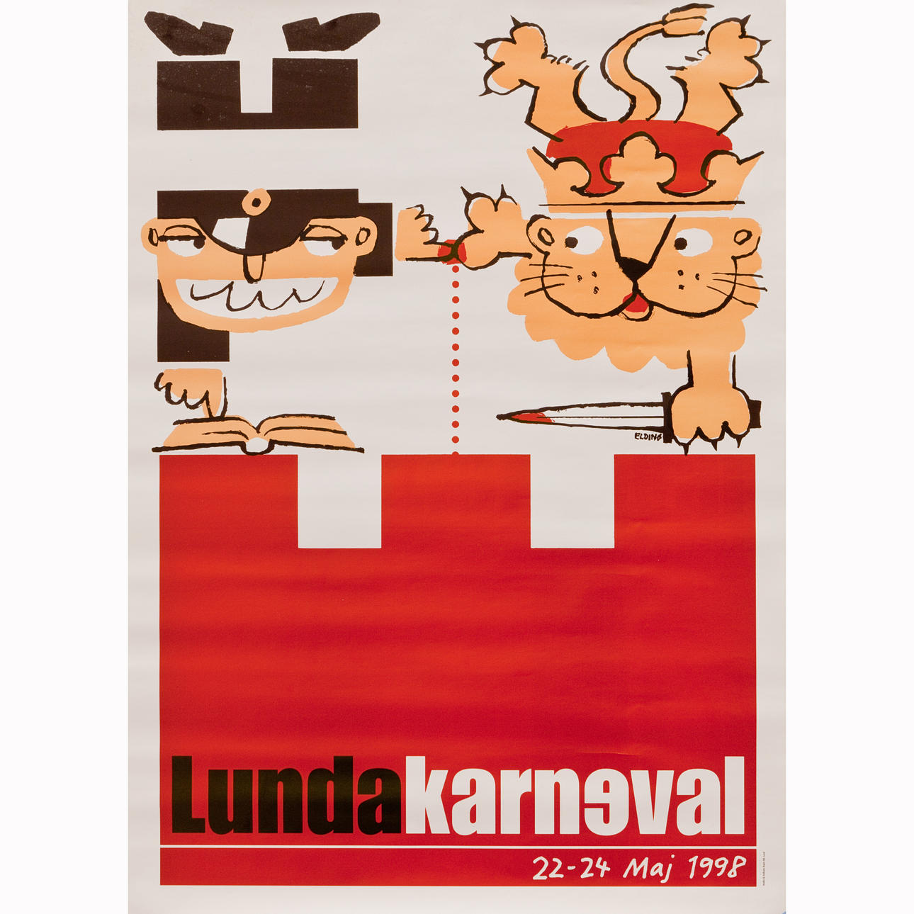AFFISCH, original för Lundakarnevalen 1998.