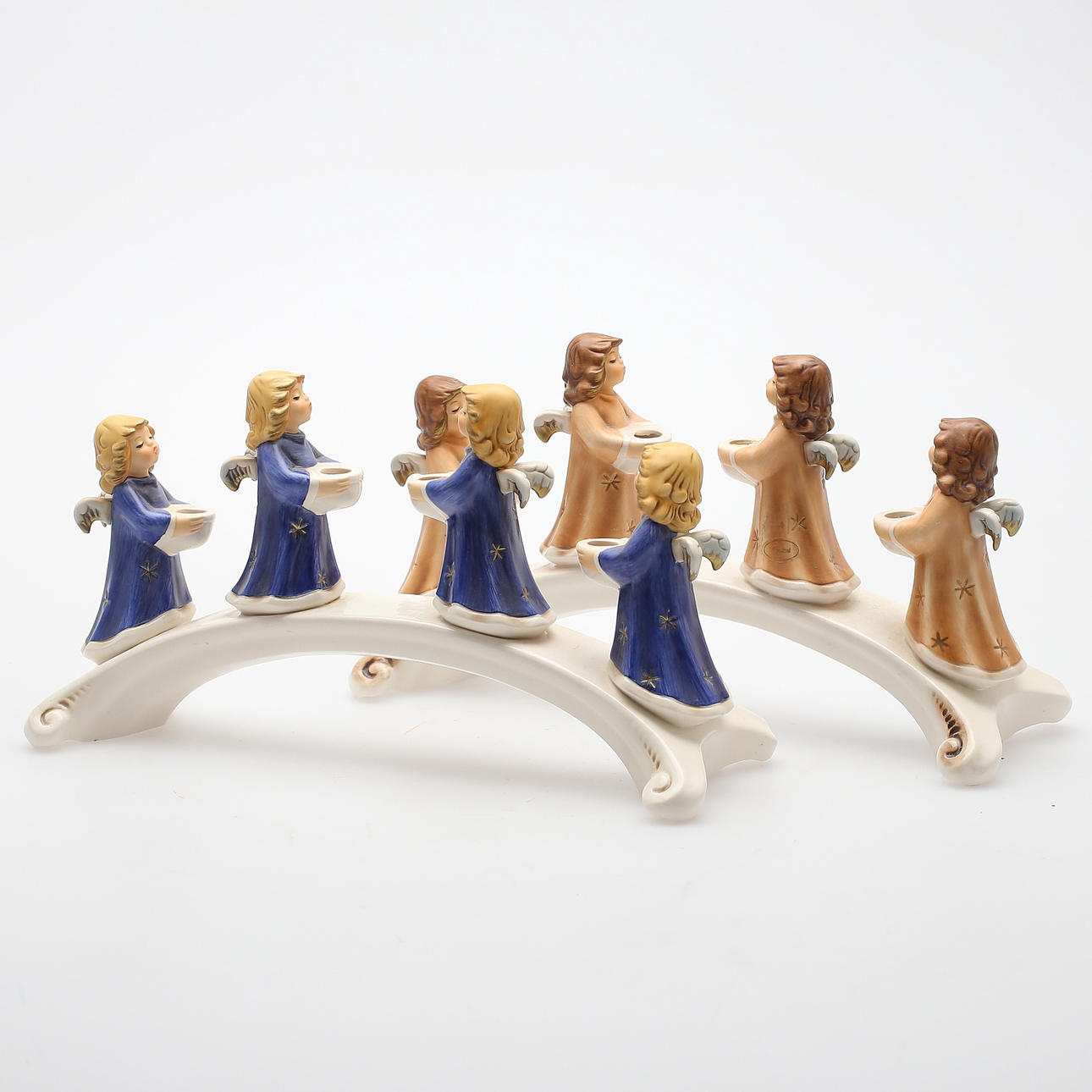 ADVENTSLJUSSTAKAR, ett par, porslin, Goebel, Tyskland, 1900-tal.