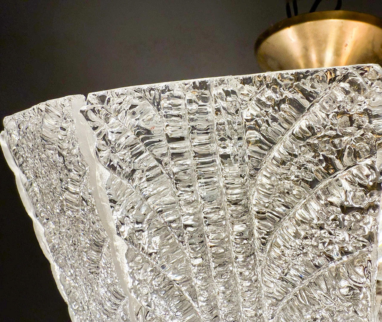 Large ceiling lamp/ceiling chandelier by Barovier&Toso, Murano glass ...