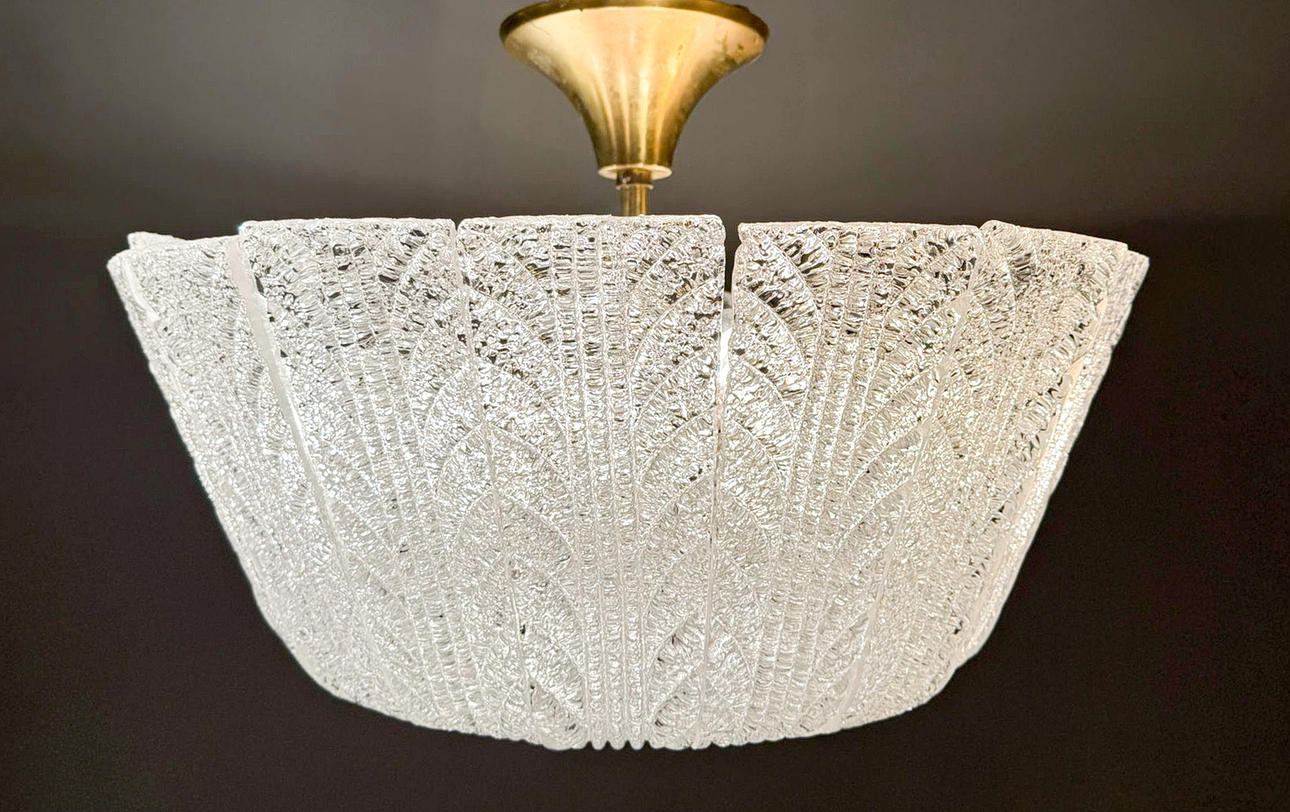 Large ceiling lamp/ceiling chandelier by Barovier&Toso, Murano glass ...