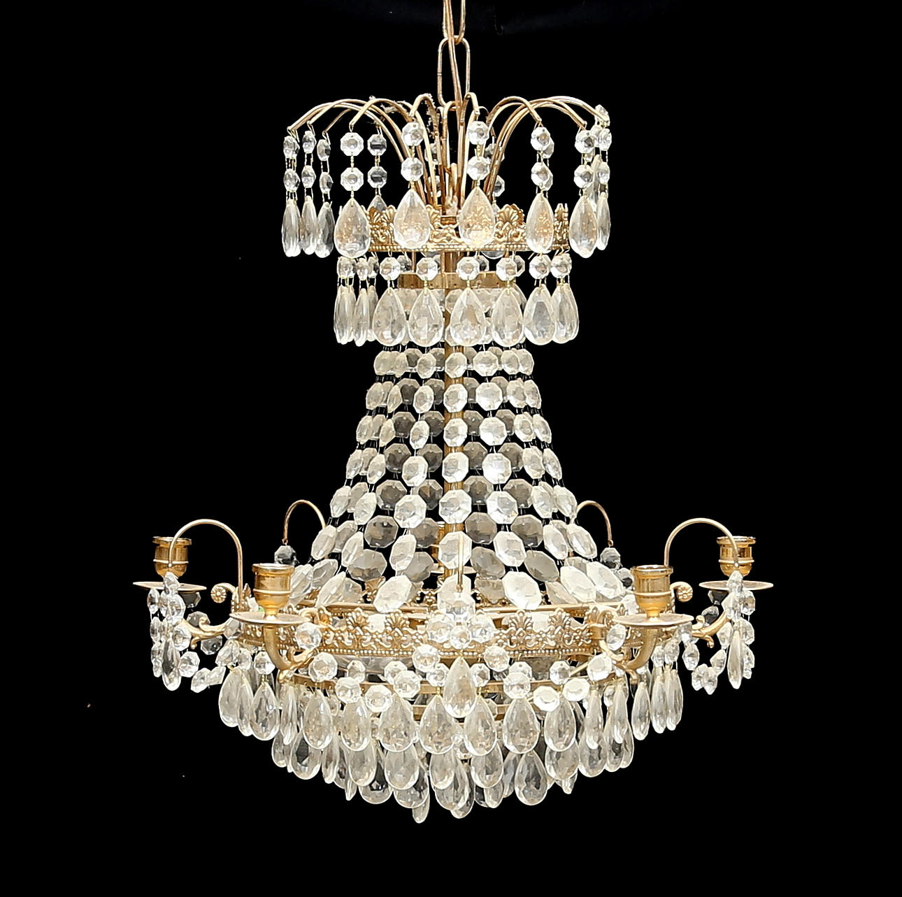 LJUSKRONA, empirestil, 1900-talets andra hälft. Höjd ca 46 cm.