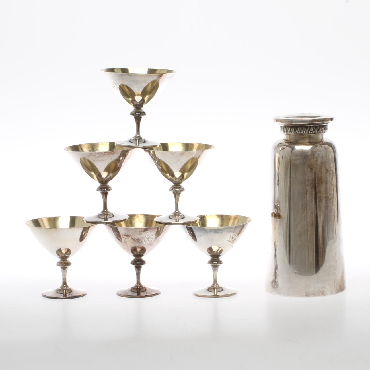 SHAKER, nysilver, CG Hallberg, COCKTAILGLAS, GAB, nysilver, 1900-tal.