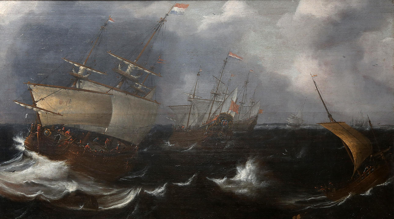 DUTCH SCHOOL FROM THE 17TH CENTURY. Seascape.