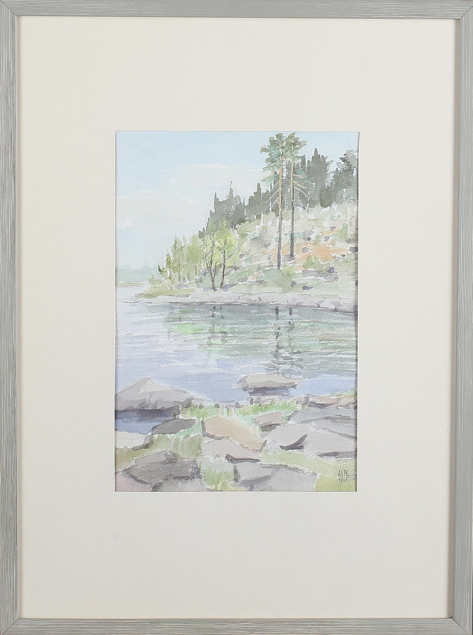 HUGO ASPE CARLSSON. Vårlandskap, akvarell på papper, signerad Aspe samt daterad 1965.