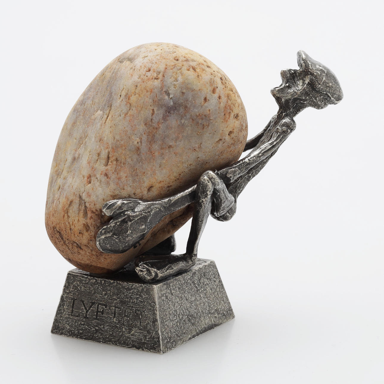 HENRY GUSTAFSSON. Sculpture, “Lyfte”, pewter/stone, signed.