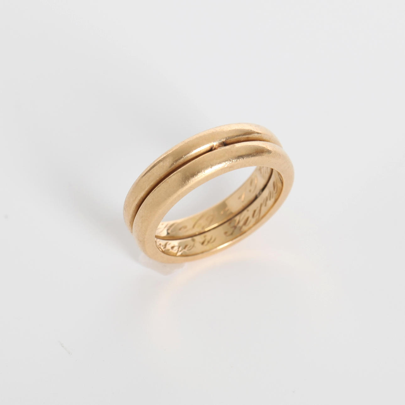 DOUBLE SMOOTH RING, 20K gold, 1925 and 1931.