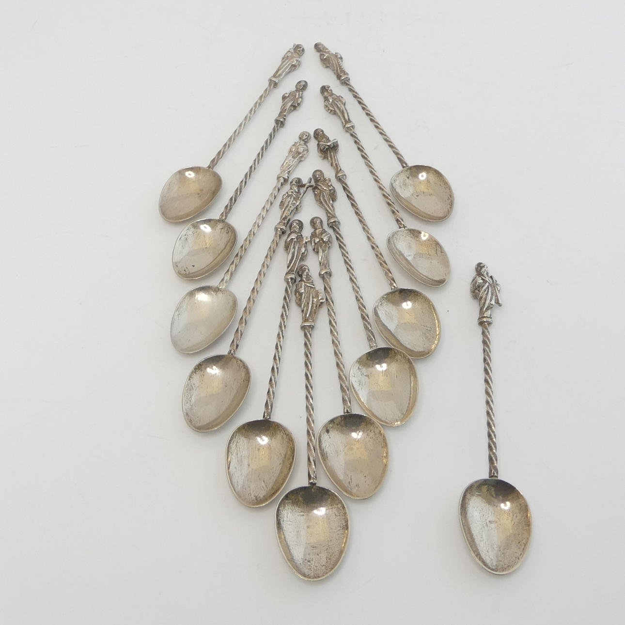 APOSTELLÖFFEL, Silber, 12 Stück, 162 g. Silber & Metall - Silber