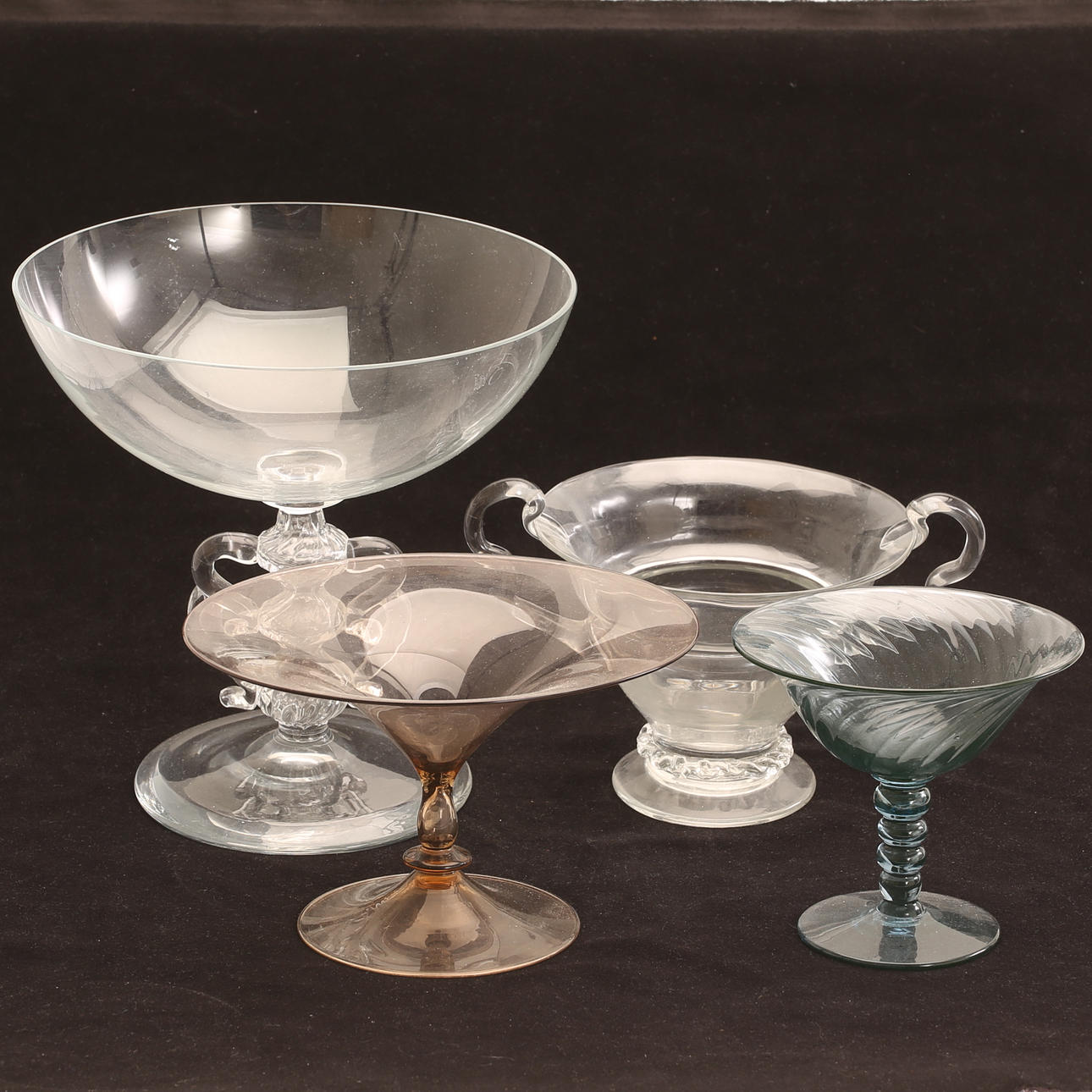 SKÅLAR, 4 stycken, glas, 1900-tal.