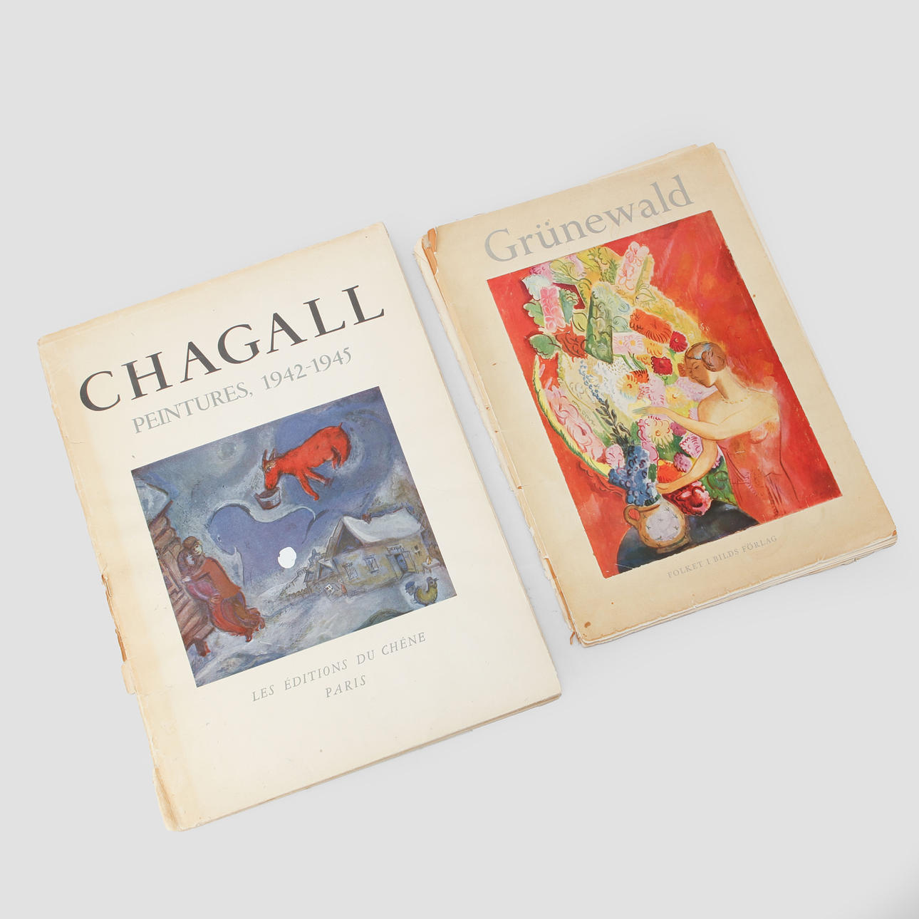 TWO ART FOLDERS, Grunewald and Chagall.