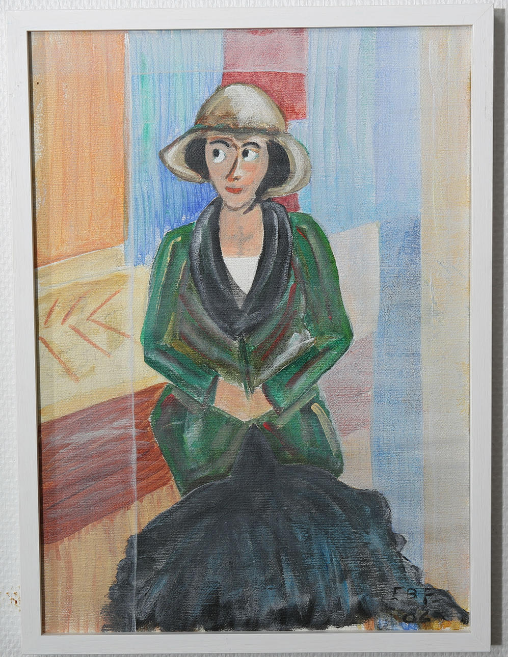 ELISABETH BECK-FRIIS. Olja på duk, I väntan, signerad E B F, daterad -06. SÄLJES TILL FÖRMÅN FÖR HUMANISTHJÄLPEN.