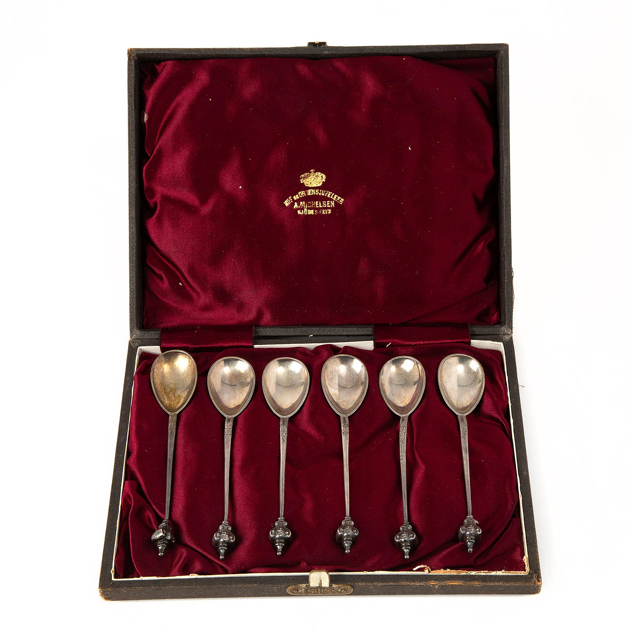 KAFFESKEDAR. 6 st, silver, Danmark.