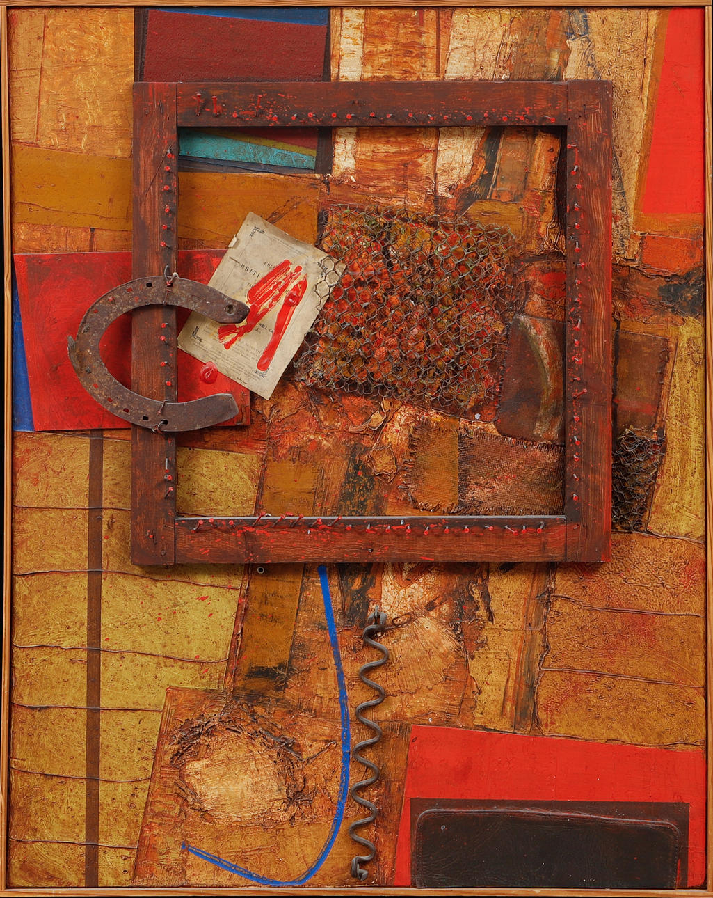 JOSÉ MORALES. Composition, assemblage, signed verso.