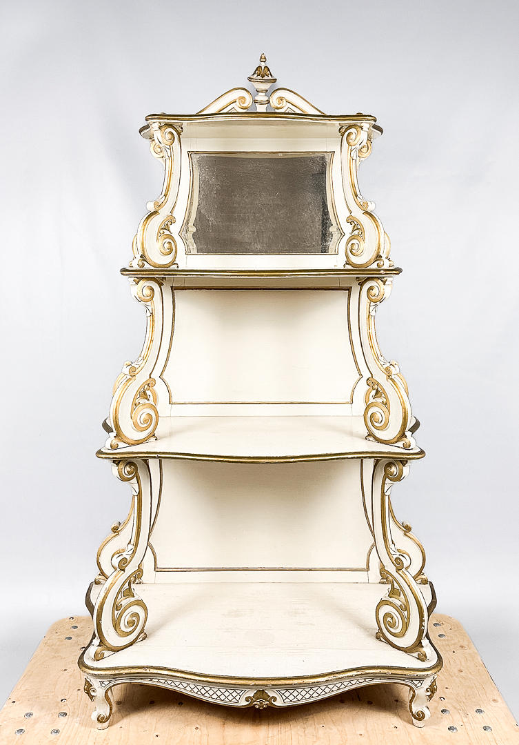 A rococo style floor shelf, 19th century.
