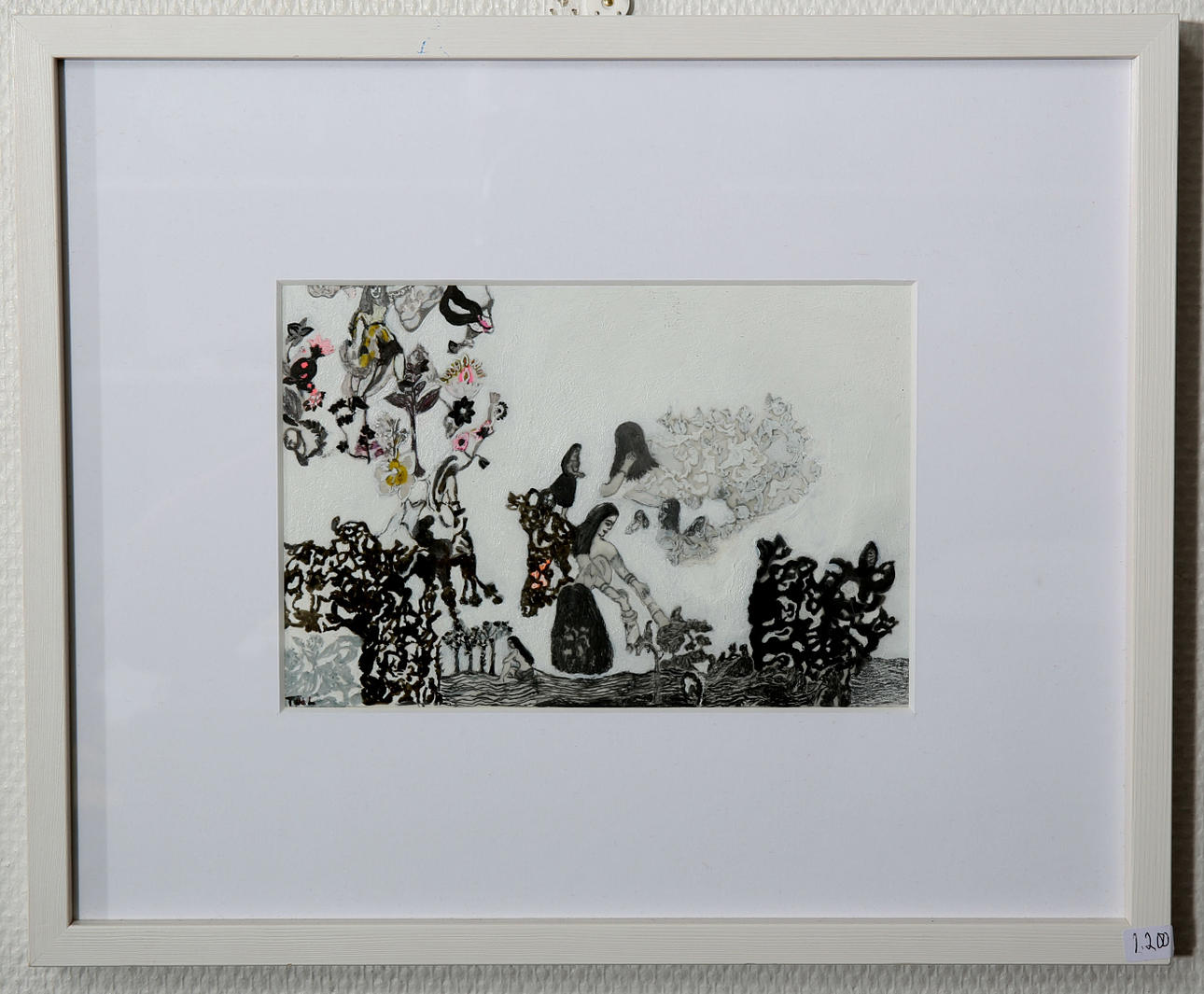 TAMARA DE LAVAL. Blandteknik, "Omgiven", signerad TdeL. SÄLJES TILL FÖRMÅN FÖR HUMANISTHJÄLPEN.