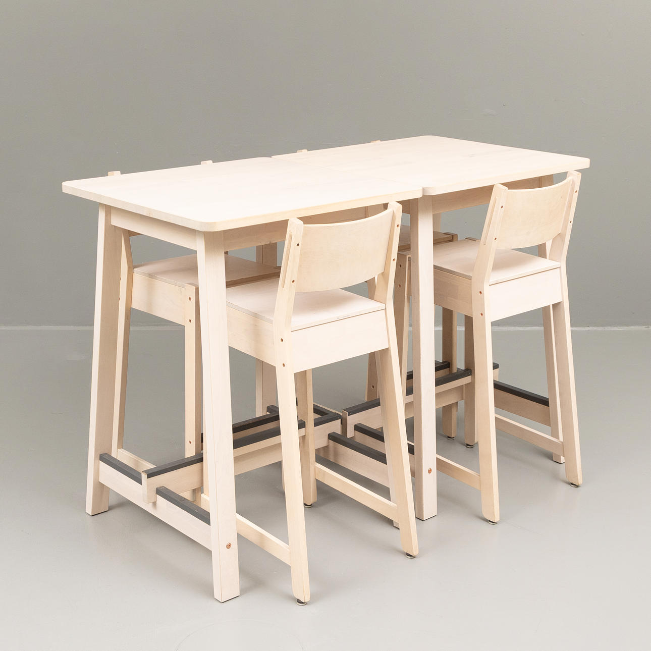 BAR STOOLS AND TABLE, 6 pieces, birch, Norråker, IKEA. Furniture