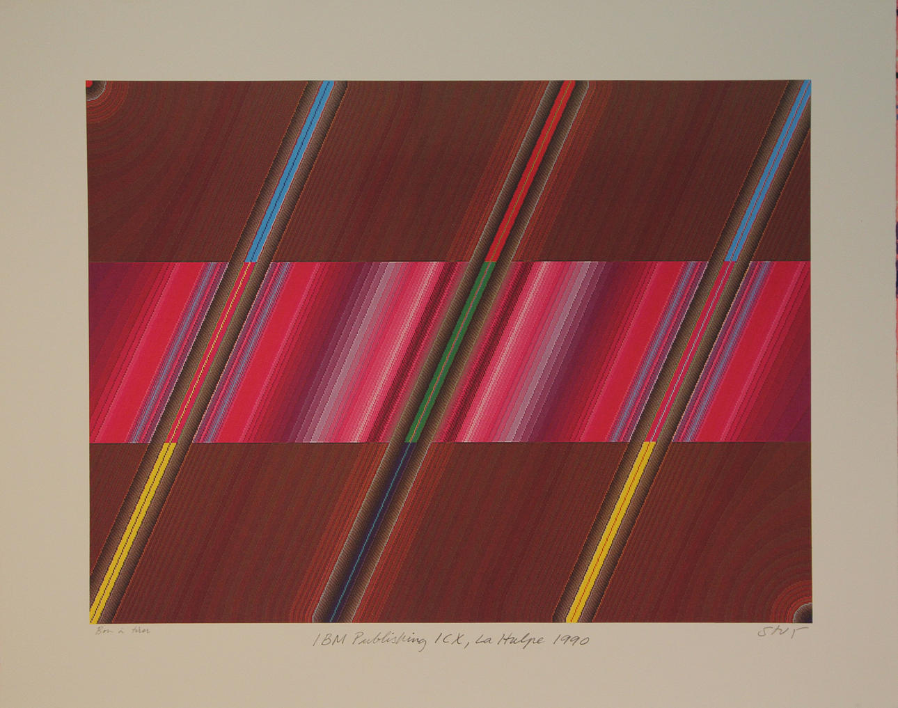 STURE JOHANNESSON. "IBM Publishing ICX La Hulpe 1990" Färgserigrafi. Signerad Sture J.