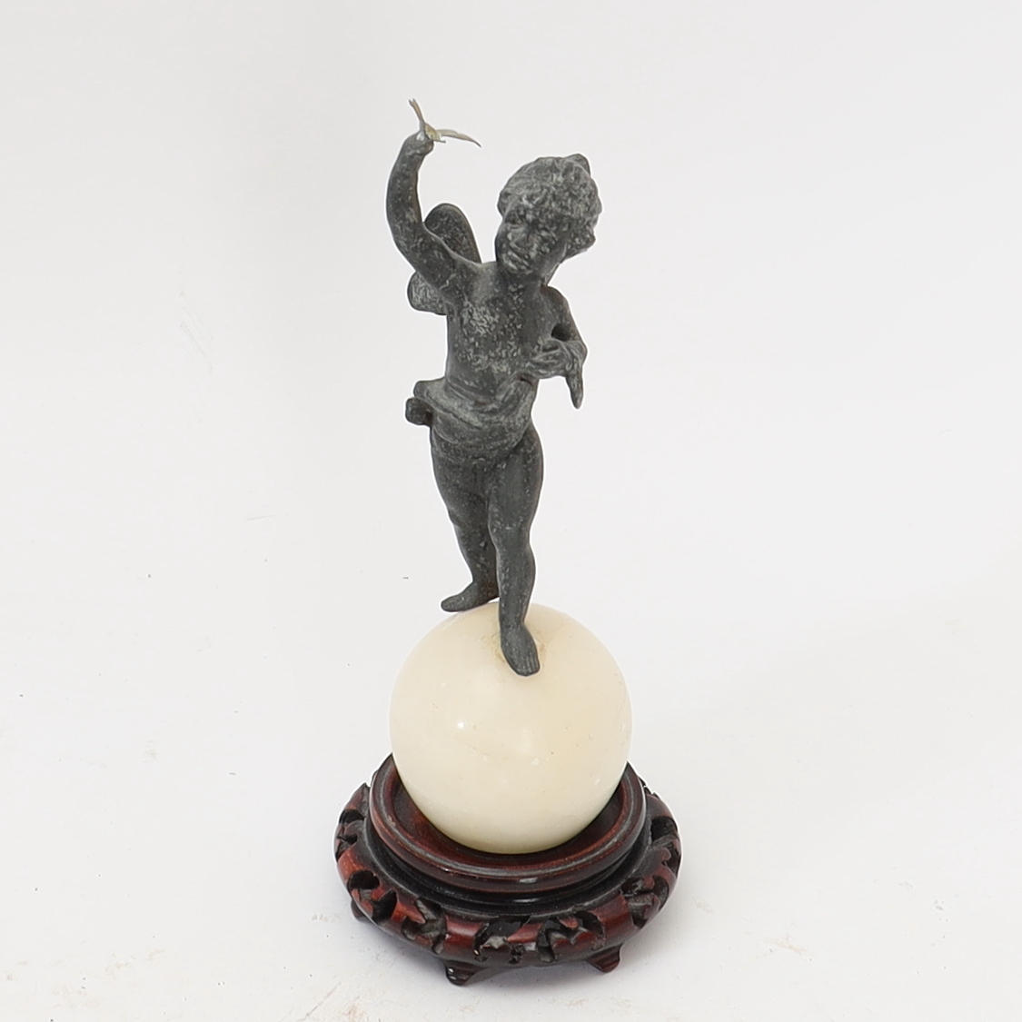 SCULPTURE, boy with butterfly.