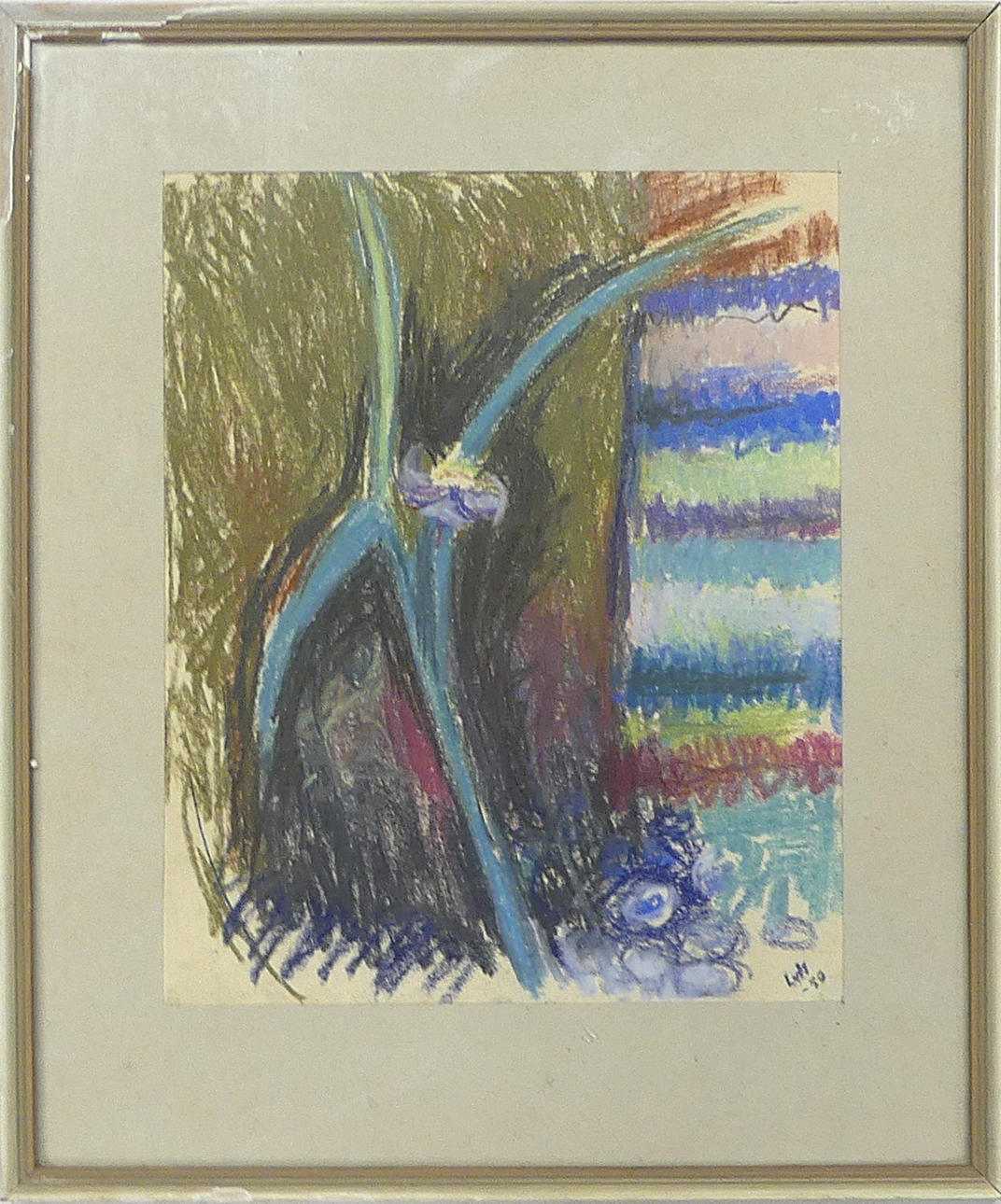 LILIAN VON KRUSENSTJERNA. pastel, monogram signed.