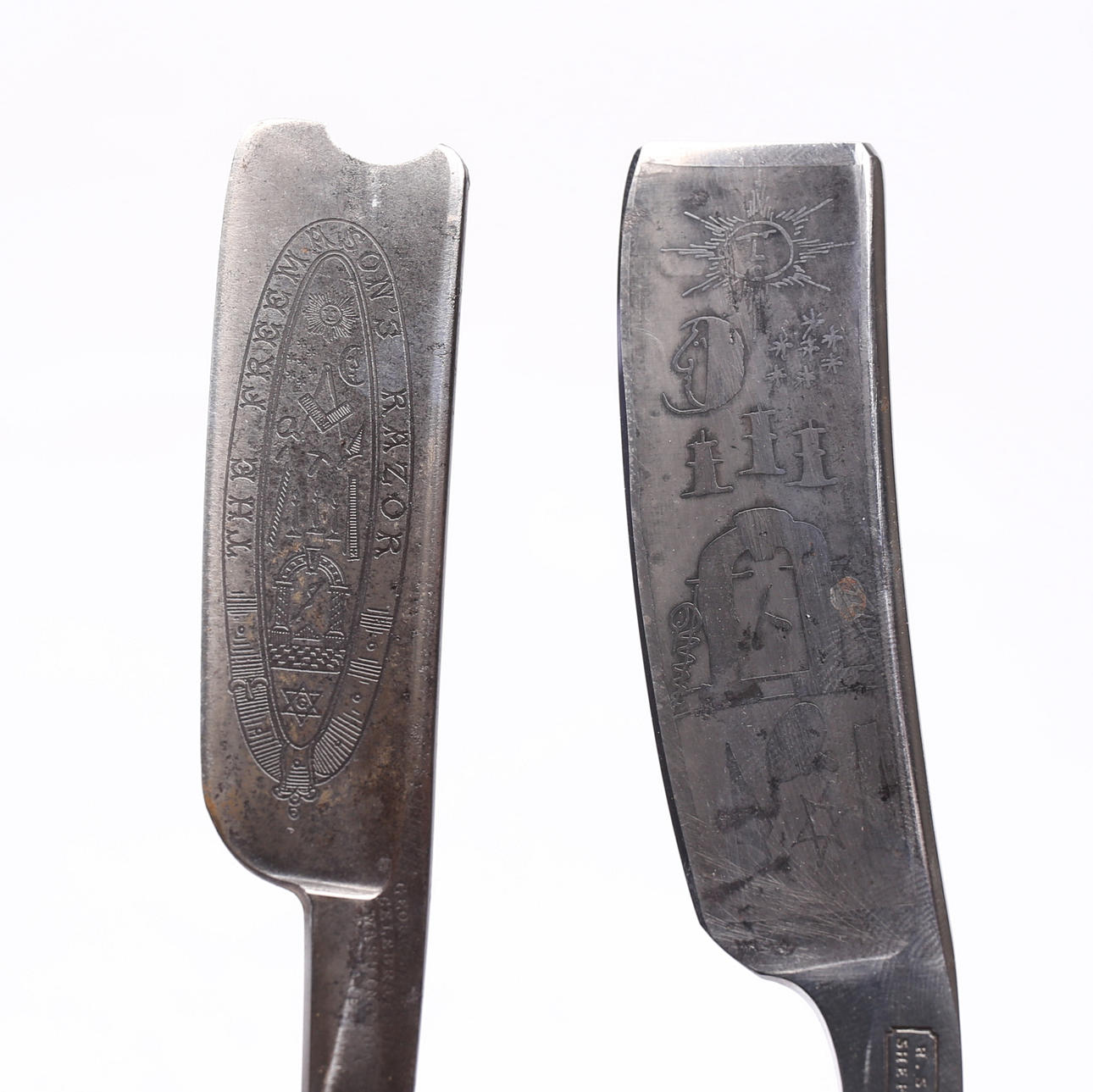 2 RAZOR KNIVES, R.Sutcliffe, Sheffield.