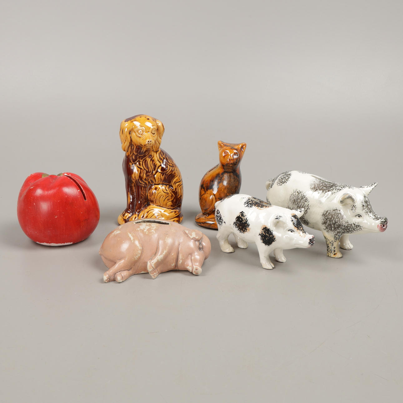 PIGGY BANKS, 6 pcs, ceramic.