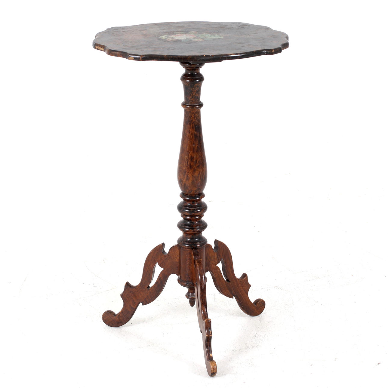 A painted wooden pillar table, Neo-Renaissance, 19th century. Furniture ...