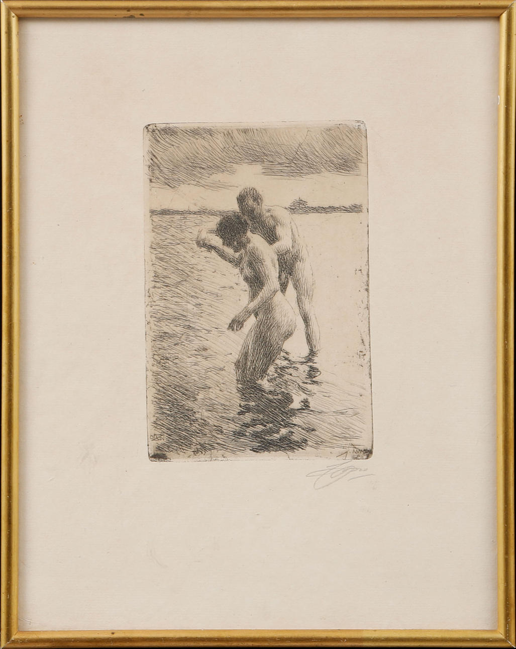 ANDERS ZORN. "Lots", etsning, signerad.