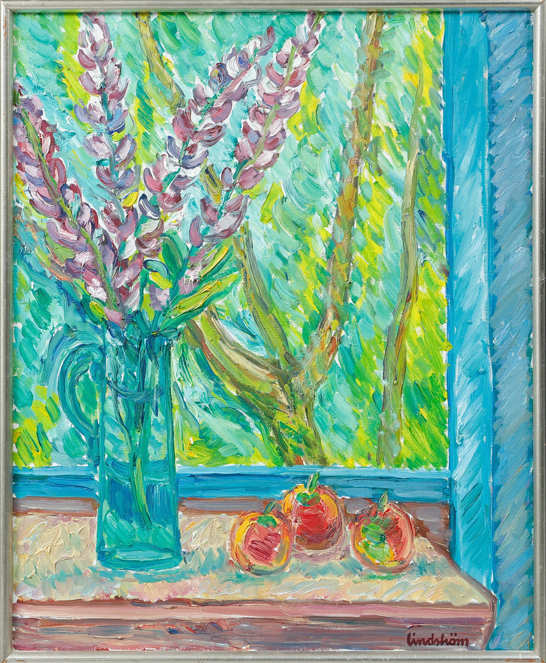 KNUT LINDSTRÖM. “Veranda”, oil on canvas, signed.