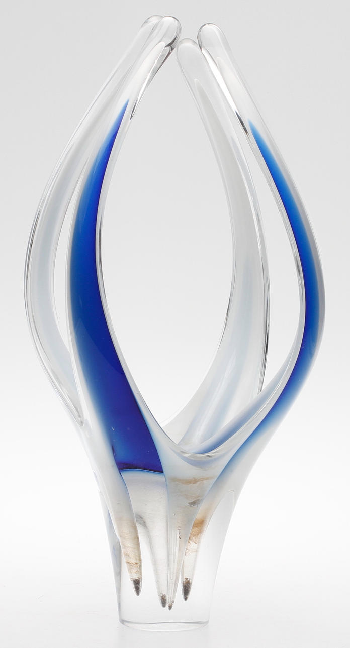 VAS, glas, "Coquille", Paul Kedelv, Flygsfors, etikettsign.