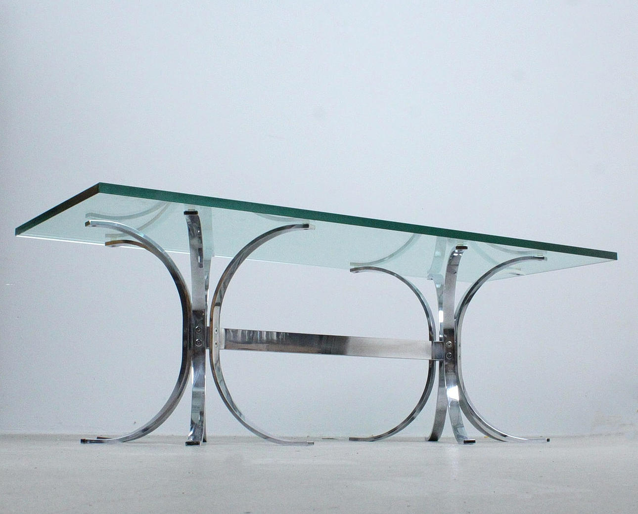 Coffee table/Coffee table, steel, glass, 1970s.