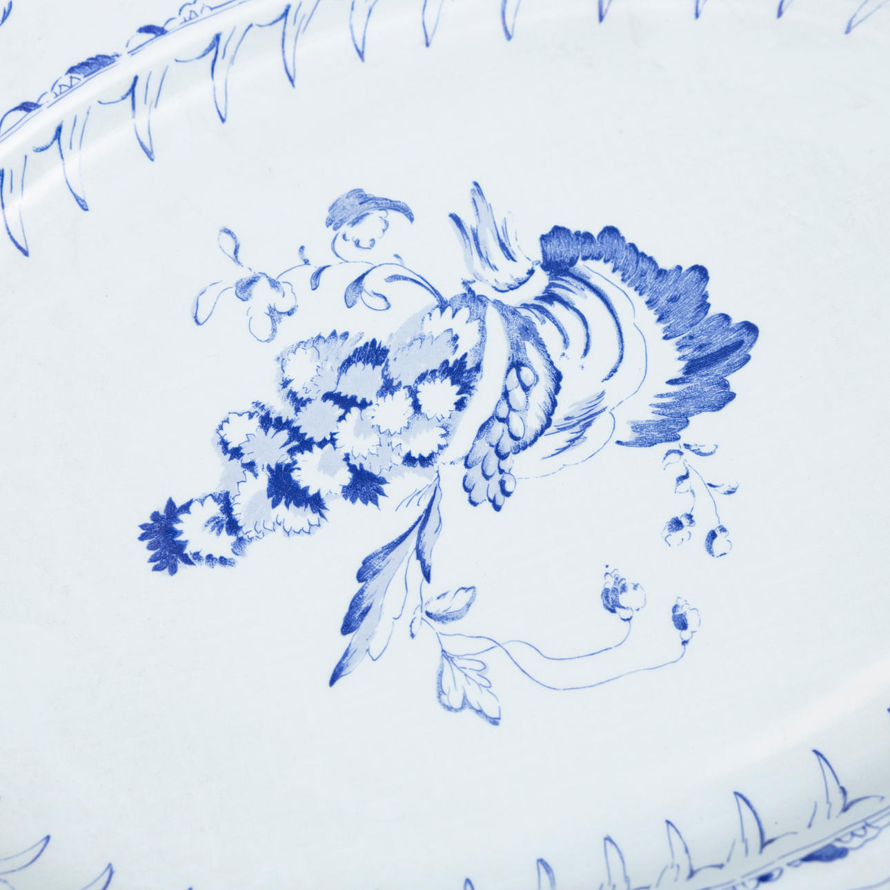 A faience platter, model from 1758 with a pattern designed by Jean Eric ...