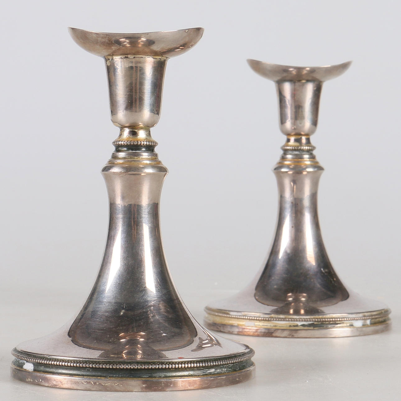 LJUSSTAKAR, ett par, silver, Erik Löfman, MGAB, 1961.