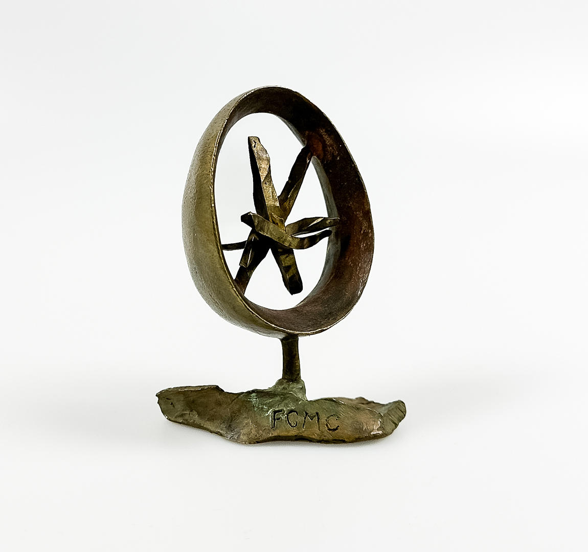 SCULPTURE, brass, “FCMC”, Bargallo.