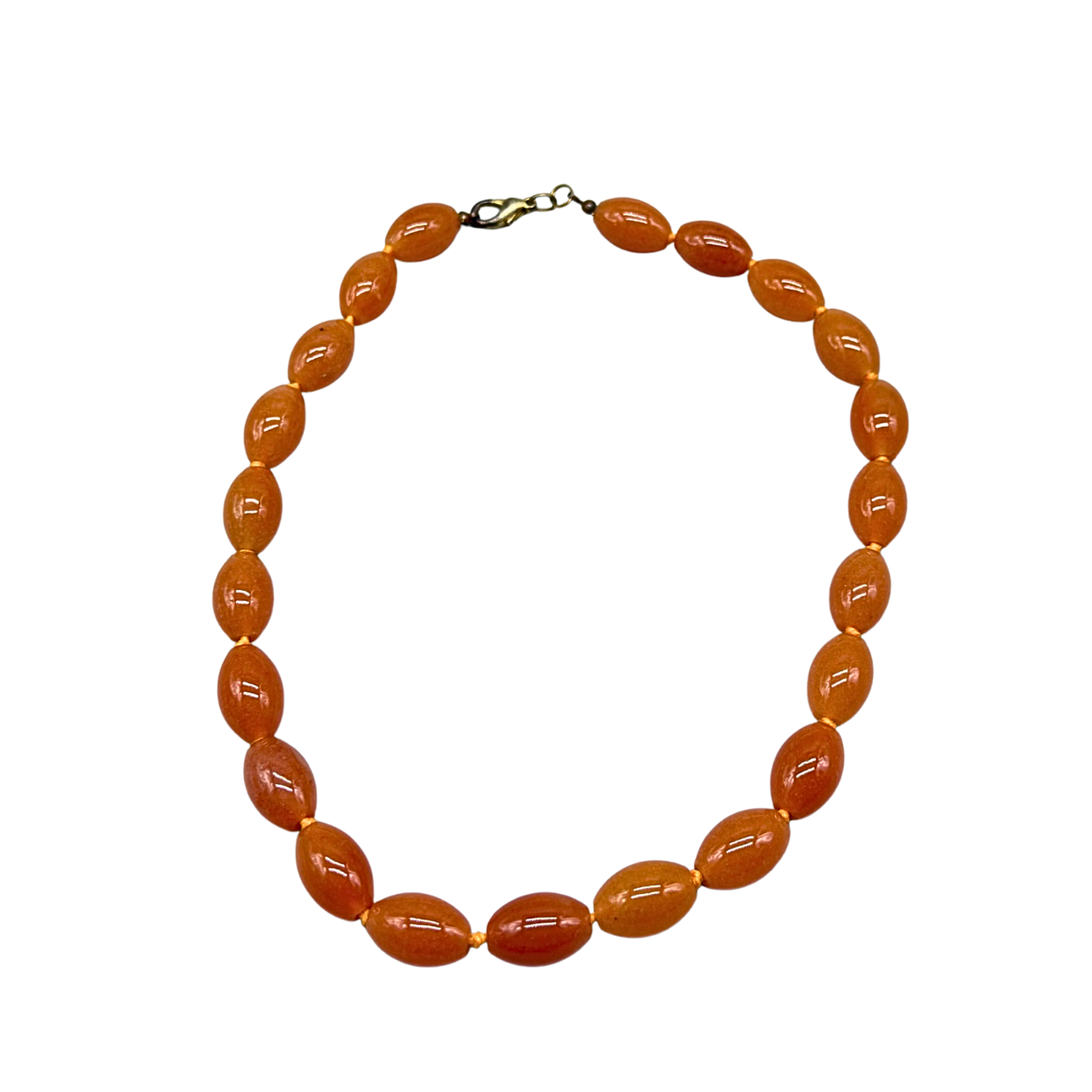 CARNELIAN OVAL PEARL NECKLACE.