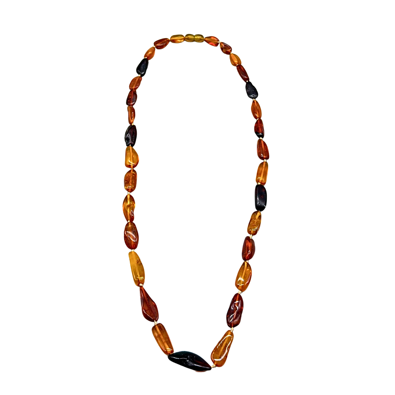 AMBER NECKLACE WITH SCREW CAP.