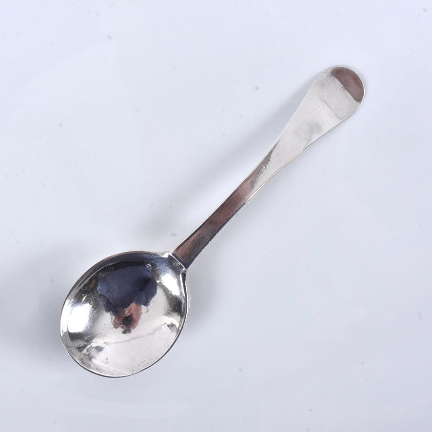 Dining spoon, silver, baroque, Daniel Ekman, Eksjö active 1696-1715 (1723).