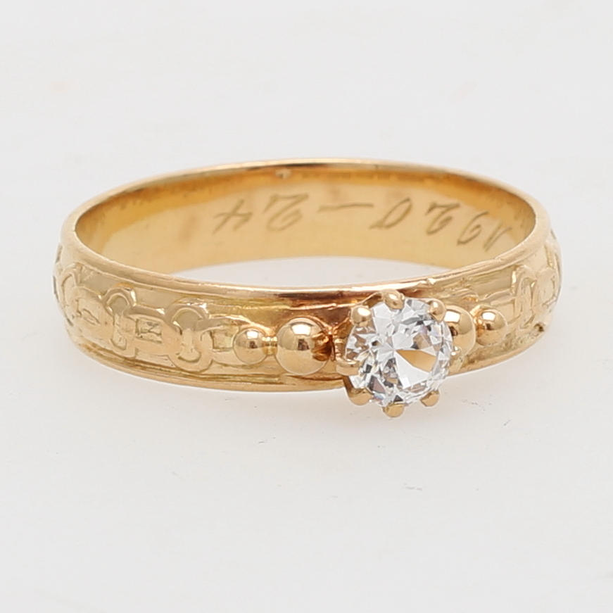 RING, med vit sten, guld 18k, vikt 3,97 gram.