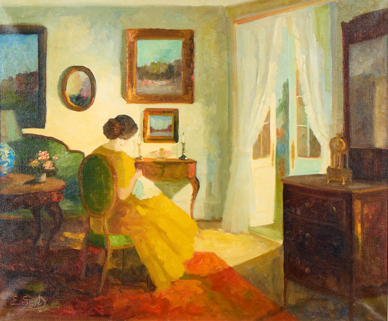 EDIT GERT. Interior with woman.