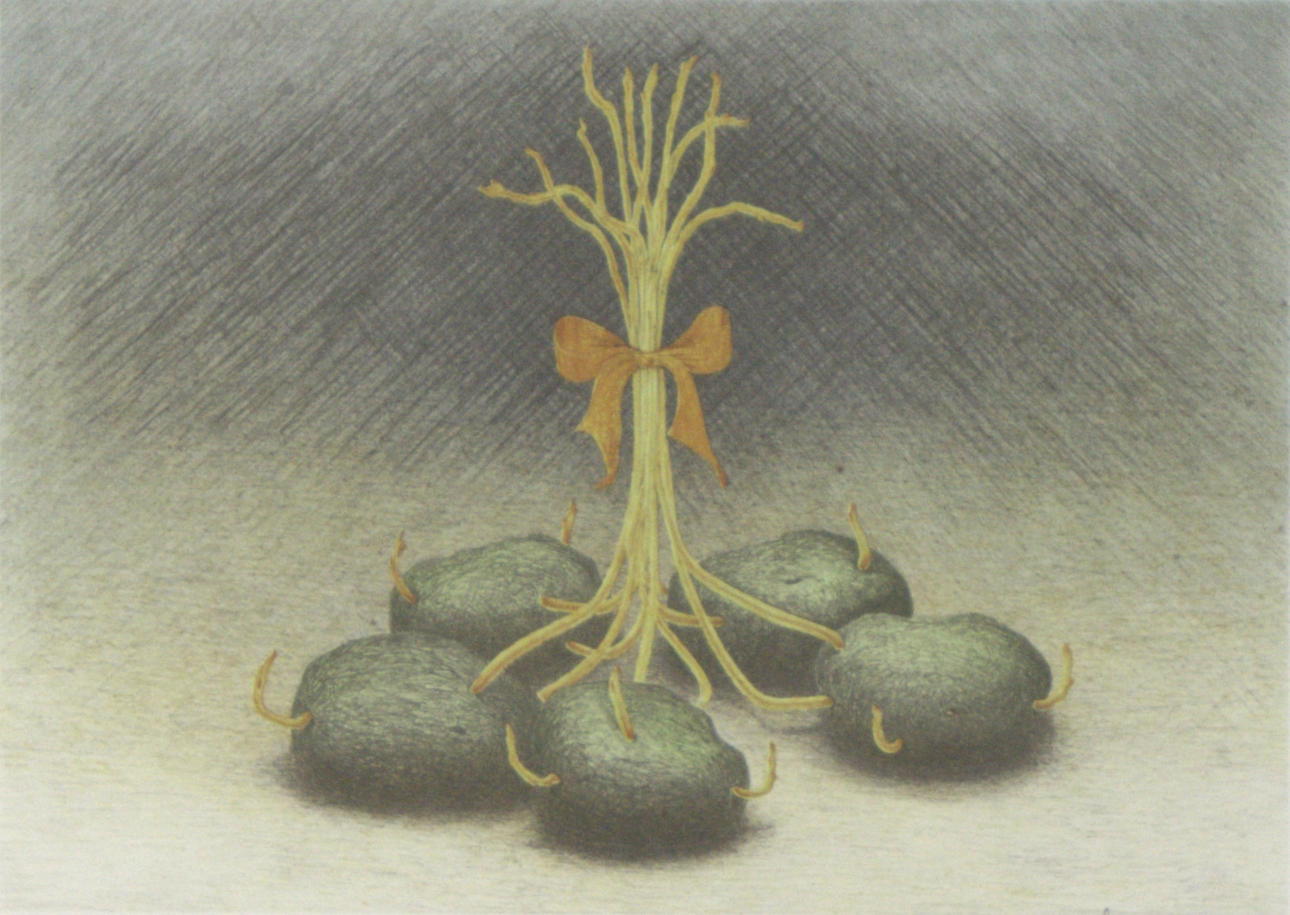 SVEN LINGARDSZ. Lithograph, 267/280, composition with potatoes, signed.