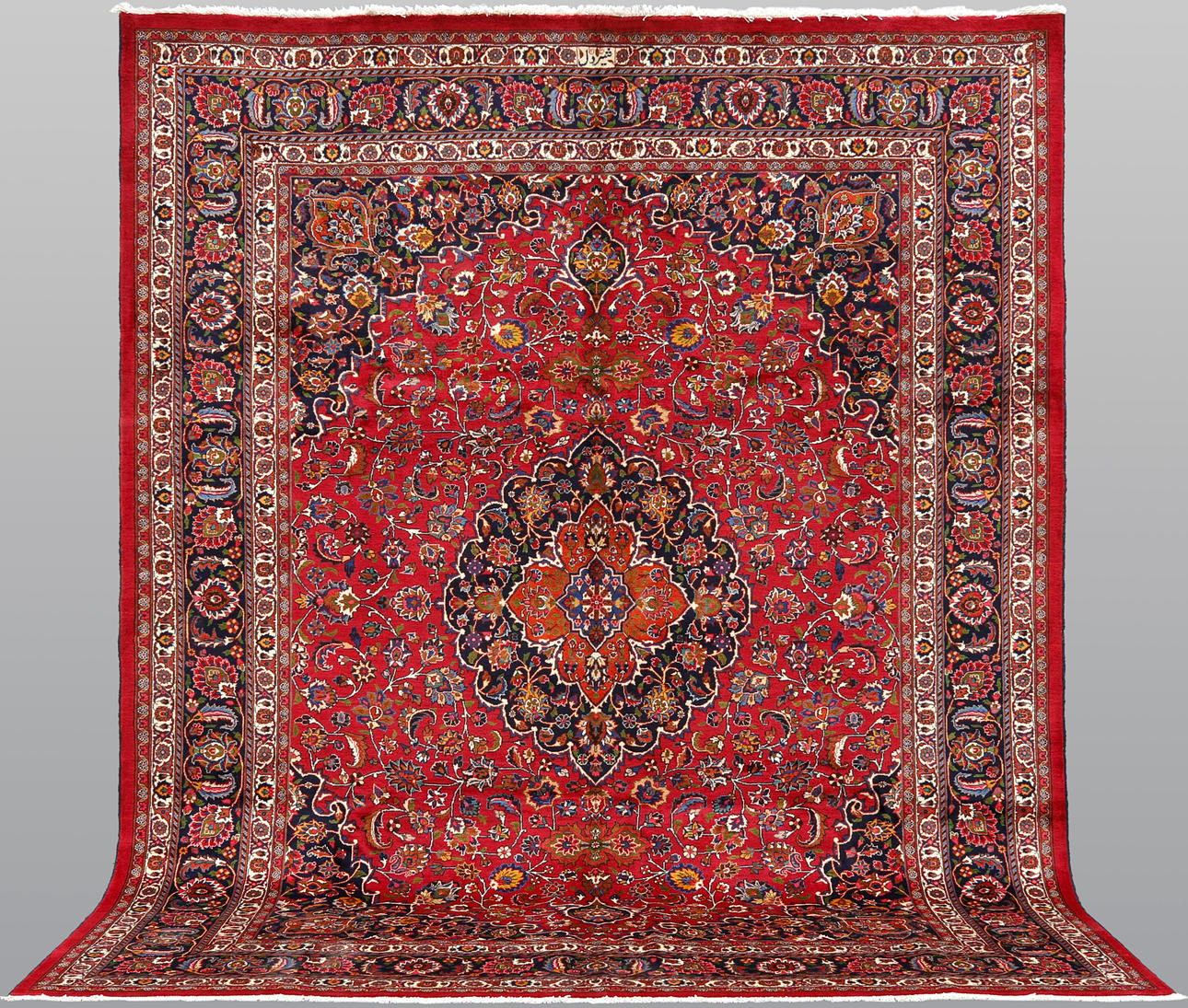 A CARPET, Meshed, signed, 375 x 303 cm.