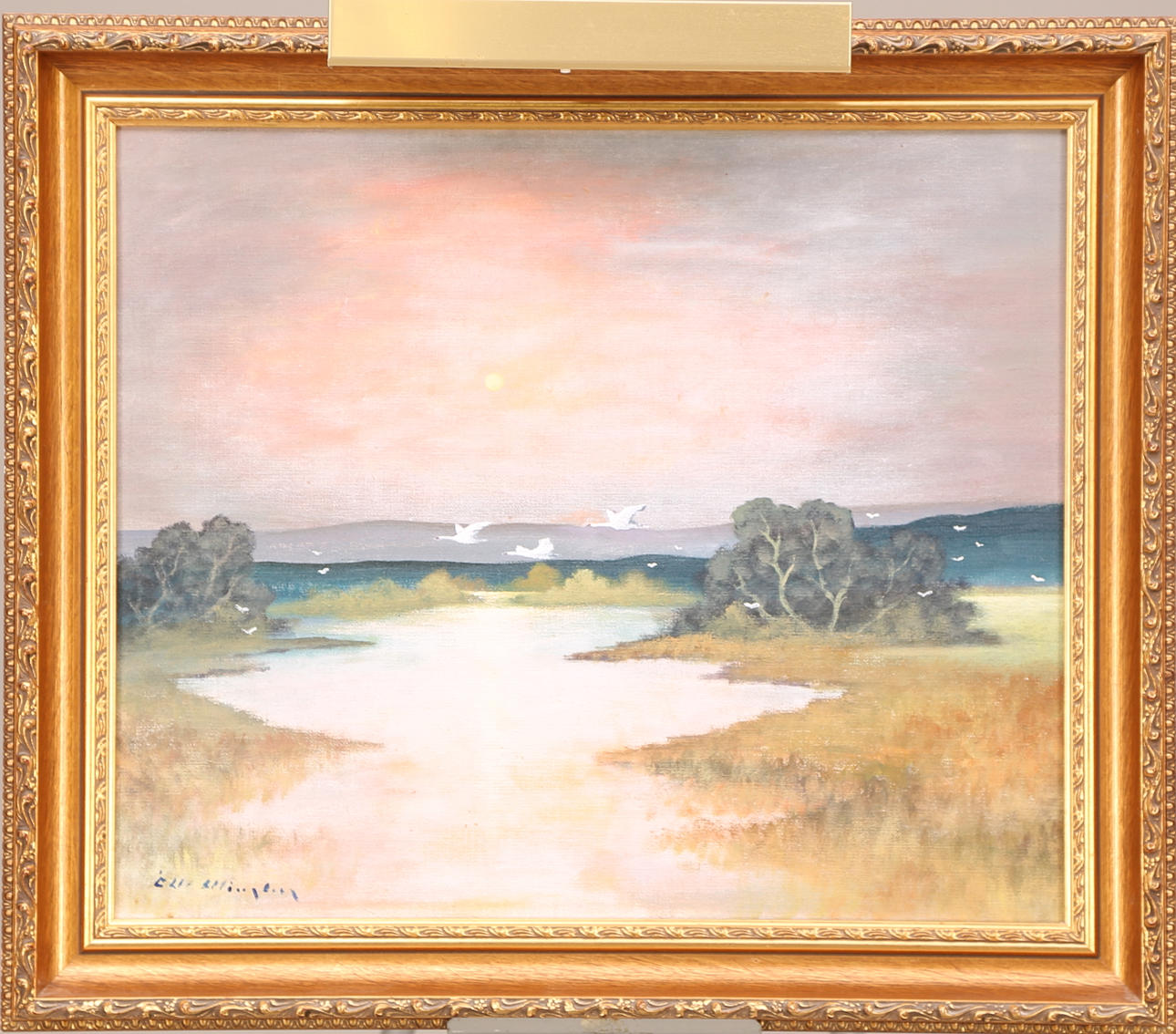 ÅKE KLINGBERG. TAVLA, olja duk, signerad Åke Klingberg, Hornborgasjön.