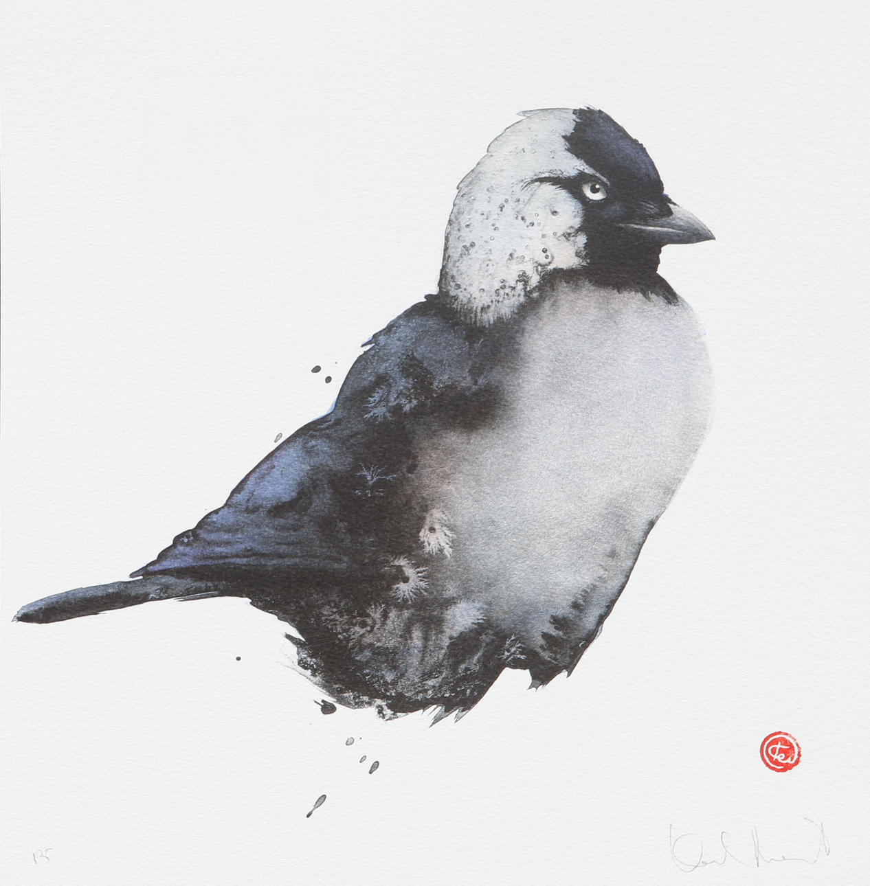 KARL MÅRTENS. “Kaja”, lithograph in colours, signed, sample print.