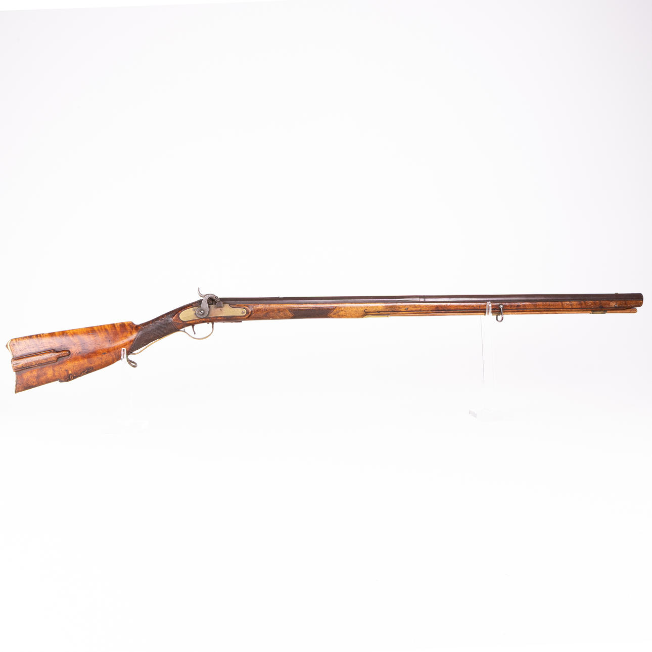 A Swedish flame birch rifle, 19th century.