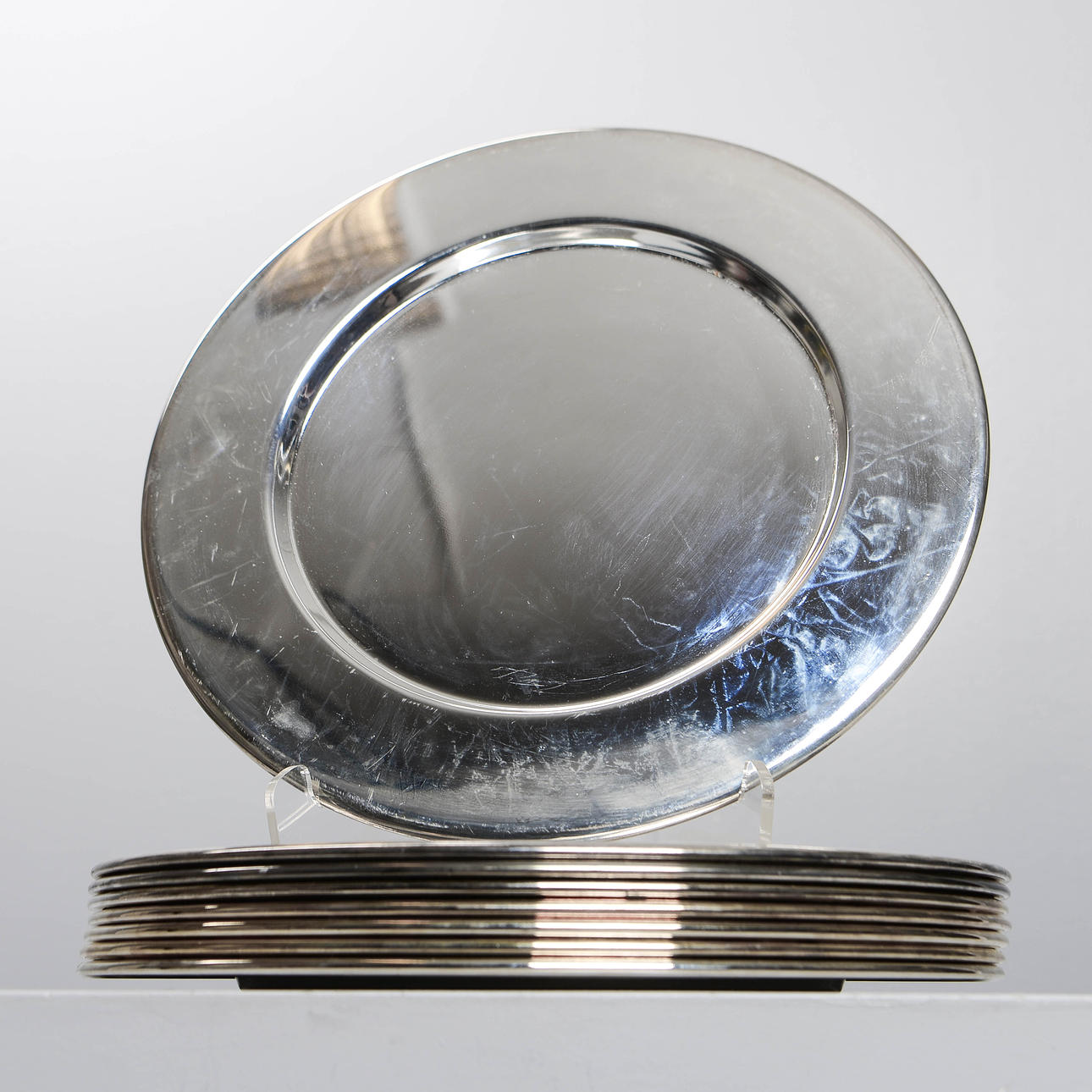 ENVELOPE PLATES, 8 pcs, white metal.