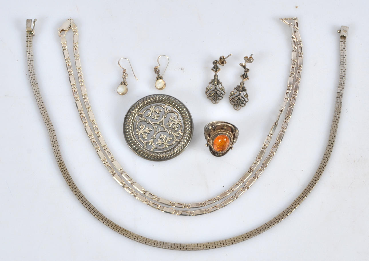 SMYCKEN, 6 delar, sterlingsilver 1800/1900-tal.