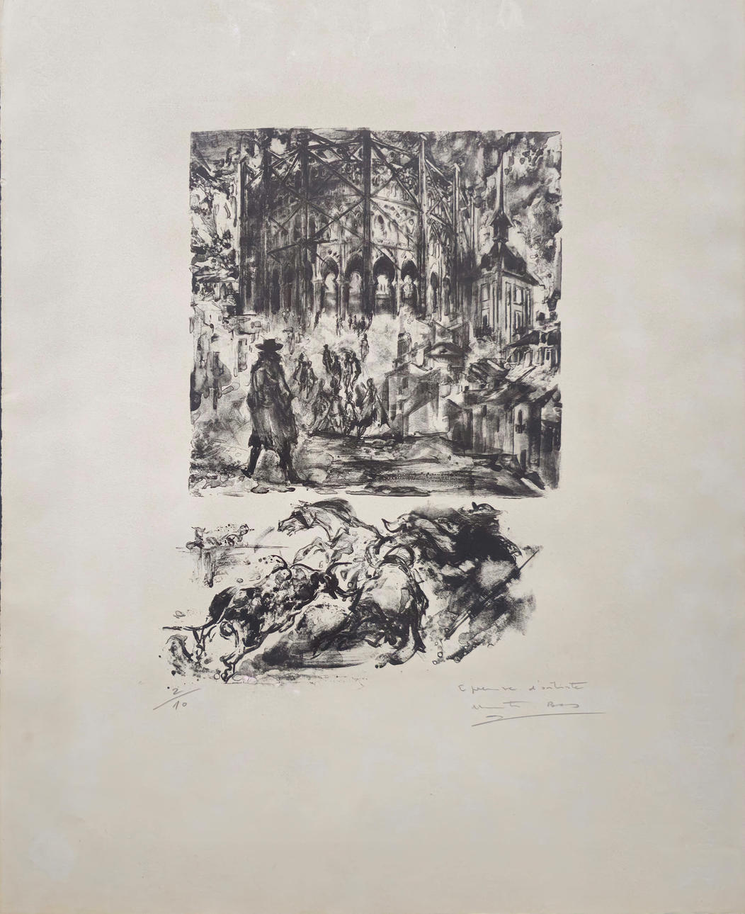 MARTI BAS I BLASI. HAND SIGNED AND NUMBERED LITHOGRAPH 2/10.