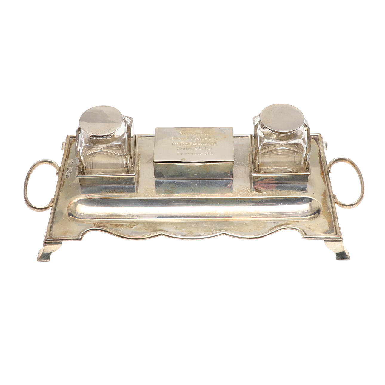 A BOXED EARLY 20TH CENTURY SILVER INK STAND. Silver & Metals - Silver ...